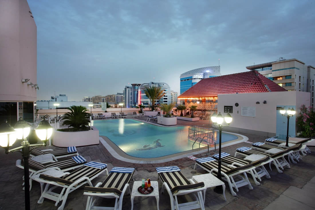 Knight Castle Hotel Dubai Exterior photo Rooftop pool at the hotel